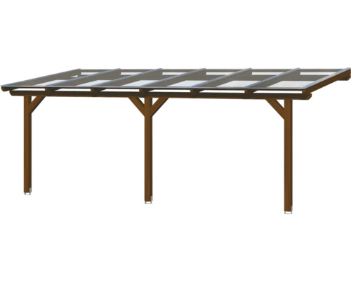 Abri de voiture en bois avec toit plat