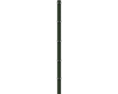 Poteau d'angle à sceller dans du béton 6 x 6/220 cm pour clôture 163 cm RAL 6005 vert mousse Support d''étagère avec cinq niveaux