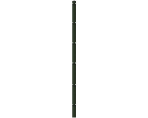 Poteau d'angle à sceller dans du béton 6 x 6/260 cm pour clôture 203 cm RAL 6005 vert mousse Clôture en treillis métallique