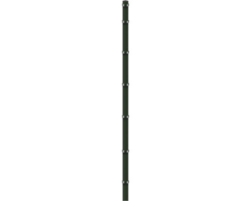 Poteau d'angle à sceller dans du béton 6 x 6/280 cm pour clôture 223 cm RAL 6005 vert mousse Étagère avec six niveaux