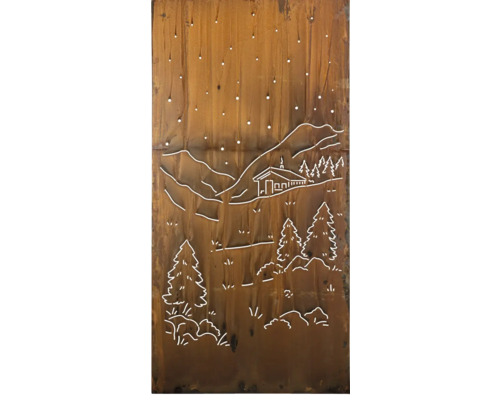 Brise-vue 100x200 cm anthracite motif montagne