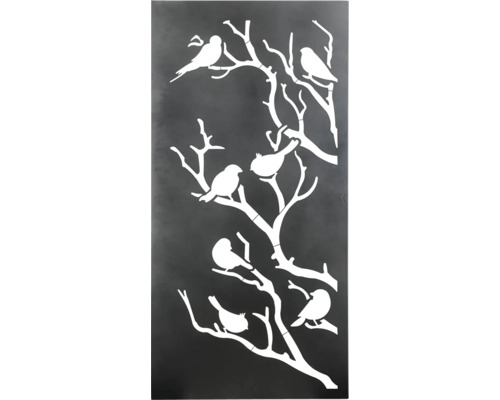 Brise-vue 100x200 cm anthracite motif oiseaux