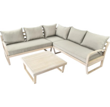 Gartenlounge-Set mit Ecksofa und Tisch