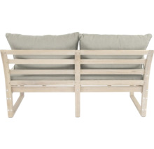 Gartenbank aus Holz mit Polster