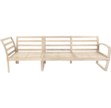 Dreisitzer Gartenbank aus Holz ohne Auflagen