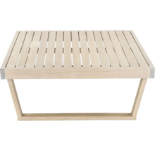 Quadratischer Gartentisch aus Holz mit Lattenrost