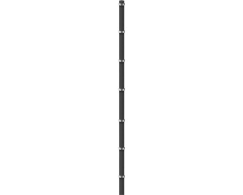 Poteau d'angle à sceller dans du béton 6 x 6/300 cm pour clôture 243 cm RAL 7016 anthracite Étagère avec plusieurs planches
