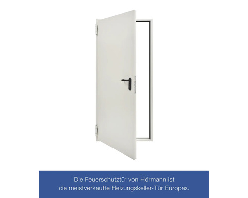Geöffnete weisse Brandschutztür