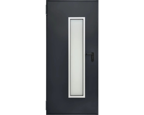 Porte de cave multi-usages Hörmann avec découpe pour vitrage RAL 7016 gris anthracite 875x2000 mm utilisable gauche/droite avec verre mat