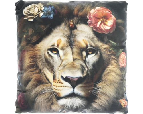 Coussin hiver lion tropical 45X45 cm