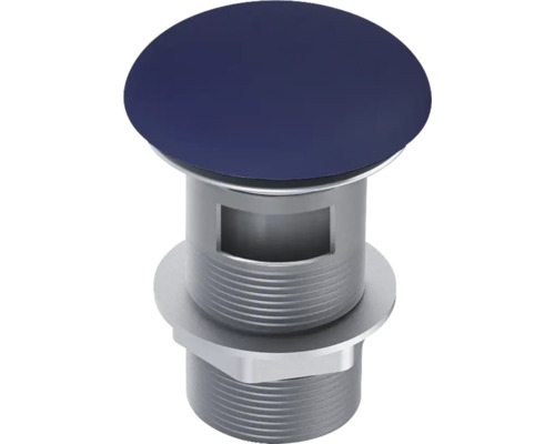 Bonde de vidage avec bouton-pression Jungborn pour vasque avec trop-plein 1 1/4" bleu marine mat