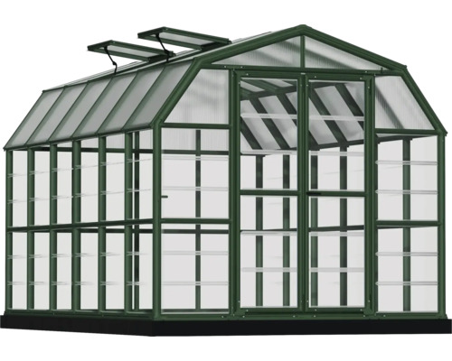 Serre avec étagères et fenêtres de toit