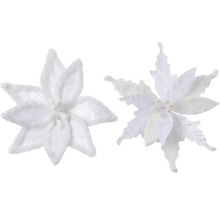 Deux étoiles de Noël artificielles blanches pour la décoration