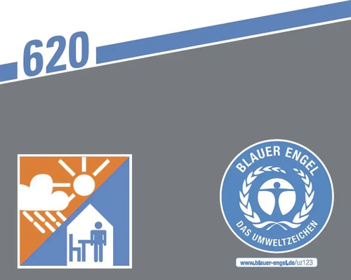 Le symbole identifie les produits à faibles émissions et compatibles avec l''intérieur et le logo Ange bleu