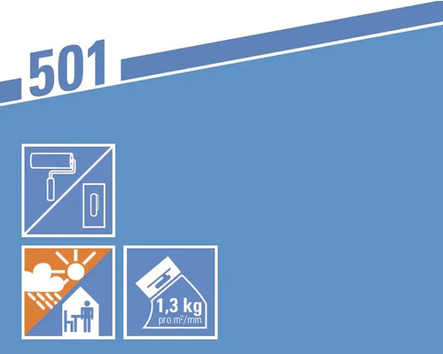 Symbole pour l''application au rouleau et à la spatule, résistance aux intempéries et consommation de matériau