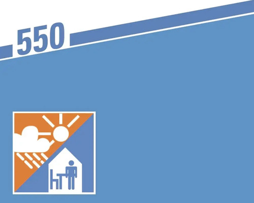 Symbol für Wetterbeständigkeit und Inneneinsatz