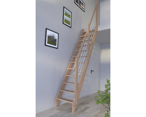 Escalier en bois avec rampe en intérieur