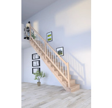 Escalier avec rampe dans une pièce lumineuse
