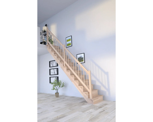 Escalier en bois à l''intérieur avec rampe