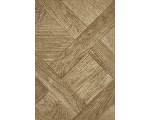 PVC-Boden Cube Holzdielenoptik Eiche hellbraun FB543 300 cm breit (Meterware) Holzdekor Vinylboden mit Fischgrätenmuster