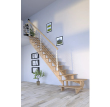 Escalier en bois avec rampe dans un espace de vie moderne