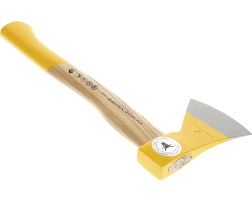 Ochsenkopf hache à fendre avec manche en bois et coin jaune