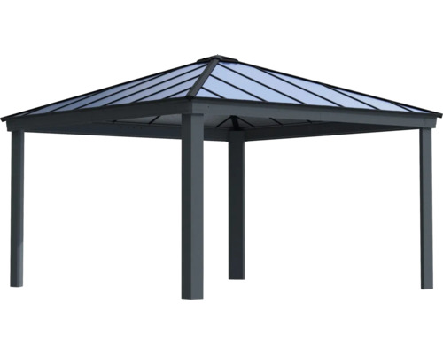 Pavillon avec toit transparent et cadre stable