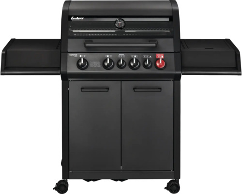 Barbecue à gaz Enders avec cinq brûleurs, tables latérales et meuble bas