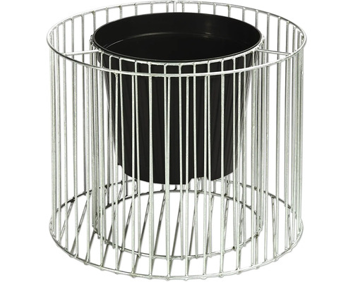 Blumenständer aus Metall mit schwarzem Kunststoffeinsatz