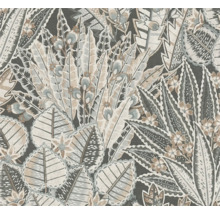 Papier peint intissé 39653-3 Ethno feuilles jungle gris