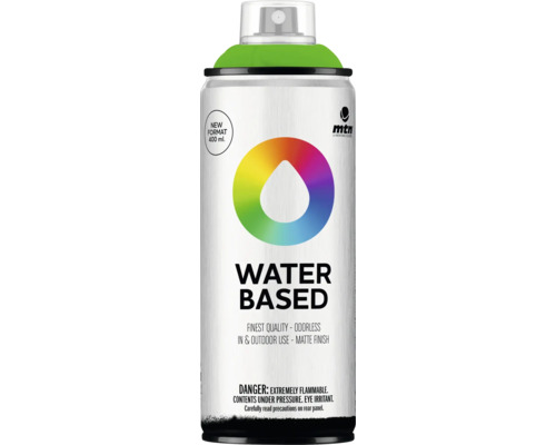 Peinture aérosol MTN Montana Water Based RV-6018 brillant green Peinture aérosol à base d''eau MTN, 400 ml