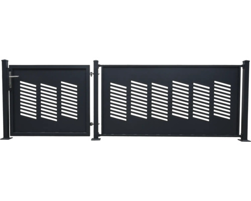 Portail de jardin et élément de clôture avec découpes diagonales pour l''extérieur