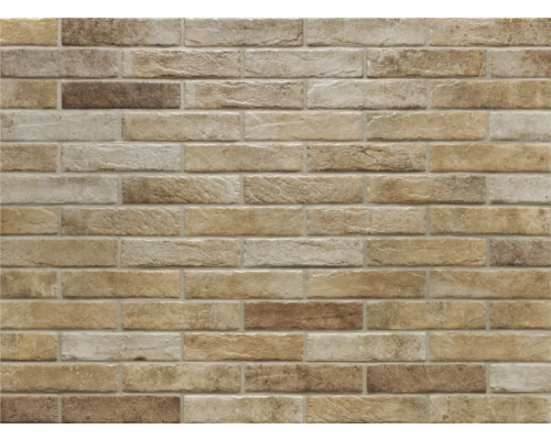 Carrelage mural en grès cérame fin Brick Recovery stone beige 6x25 cm