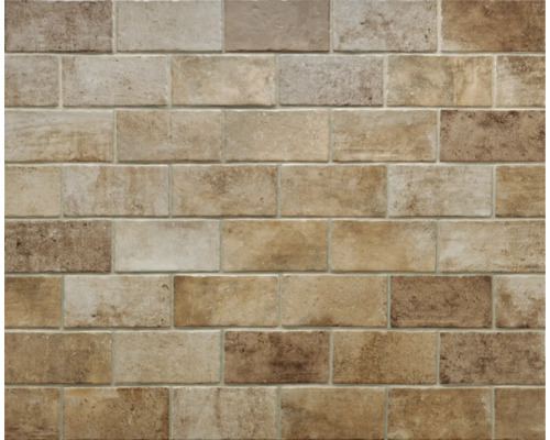 Carrelage sol et mur en grès cérame fin Recovery stone beige 13x25 cm