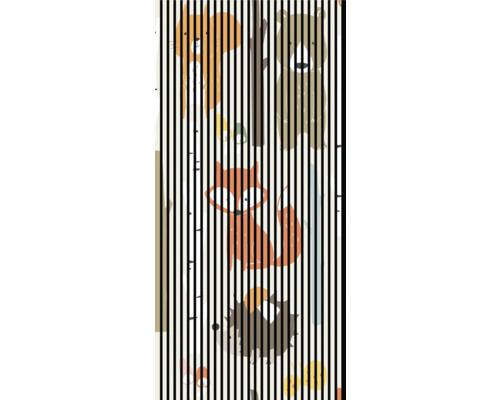 Panneau acoustique impression numérique Fo x i 1 2400 x 1133 x 19 mm set = 2 panneaux individuels Store vertical avec motifs d''animaux pour enfants