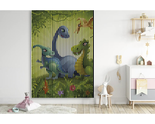 Photo décorative à lamelles avec motif de dinosaure dans une chambre d''enfant