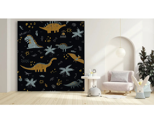 Papier peint photo avec motif de dinosaures dans une chambre d''enfant