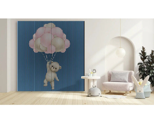 Panneau mural décoratif avec un motif d''ours et des ballons dans une chambre d''enfant