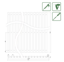 Schéma technique d''un mur en bois avec matériel de fixation.