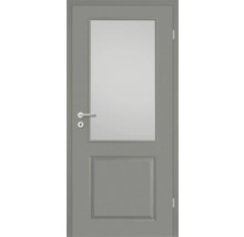 Graue Innentür mit Glaseinsatz