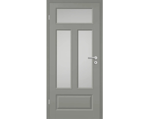 Porte d'intérieur Pertura Pila 04 Q laque gris noble 86x198,5 cm à gauche avec découpe de lumière HA (sans verre) Porte intérieure grise avec vitrage