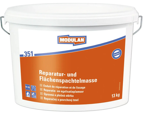 Mastic de réparation et de lissage MODULAN 351 blanc 13 kg MODULAN Enduit de réparation et de lissage en seau de 13 kilogrammes