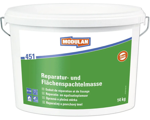 Mastic de réparation et de lissage MODULAN 451 blanc 14 kg Seau de réparation et d''enduit de lissage, 14 kilogrammes