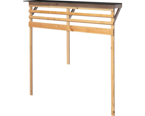 Extension de comptoir Konsta pour cuisine d'extérieur sapin de Douglas naturel Support de stockage de bois de chauffage avec toit
