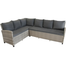 Garten-Lounge-Ecksofa mit grauen Kissen