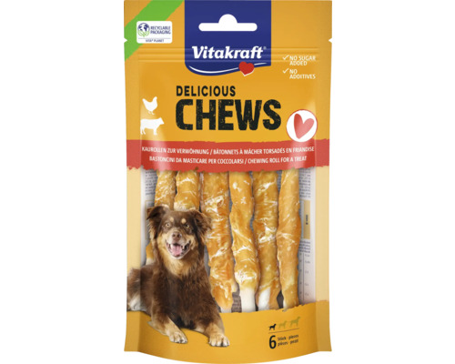 En-cas pour chiens Vitakraft DeliChews au poulet 6x70 g