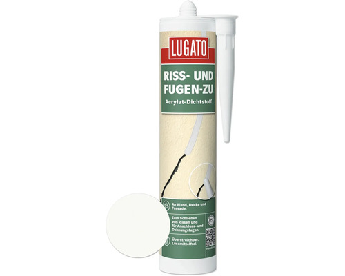 Mastic acrylique pour fissures et joints Lugato blanc 310 ml