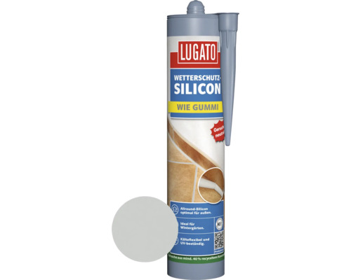 Silicone Lugato « Comme du caoutchouc Protection contre les intempéries » aluminium 310 ml