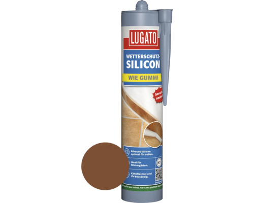 Silicone Lugato « Comme du caoutchouc Protection contre les intempéries » acajou de 310 ml