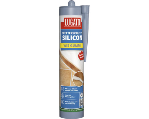 Silicone Lugato « Comme du caoutchouc Protection contre les intempéries » transparente de 310 ml